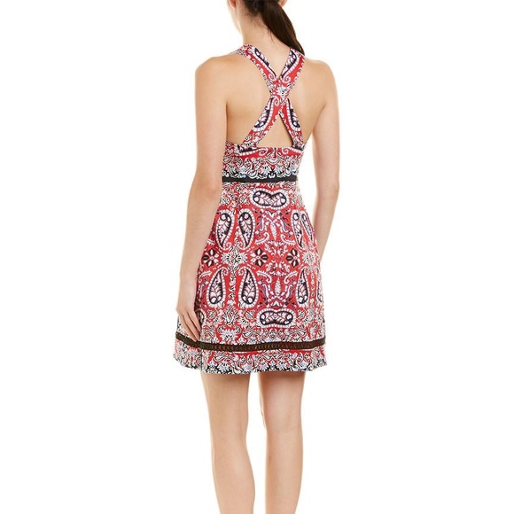 Nanette Lepore Overboard Paisley Cross-Back Dress 6 - Picture 3 of 8